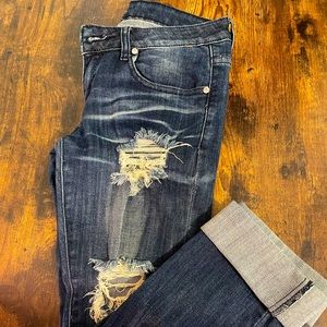 Machine cropped jeans